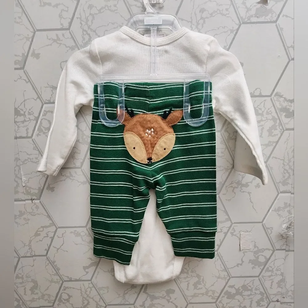 Carter's Christmas Deer Onesie & Pants Set, NEW